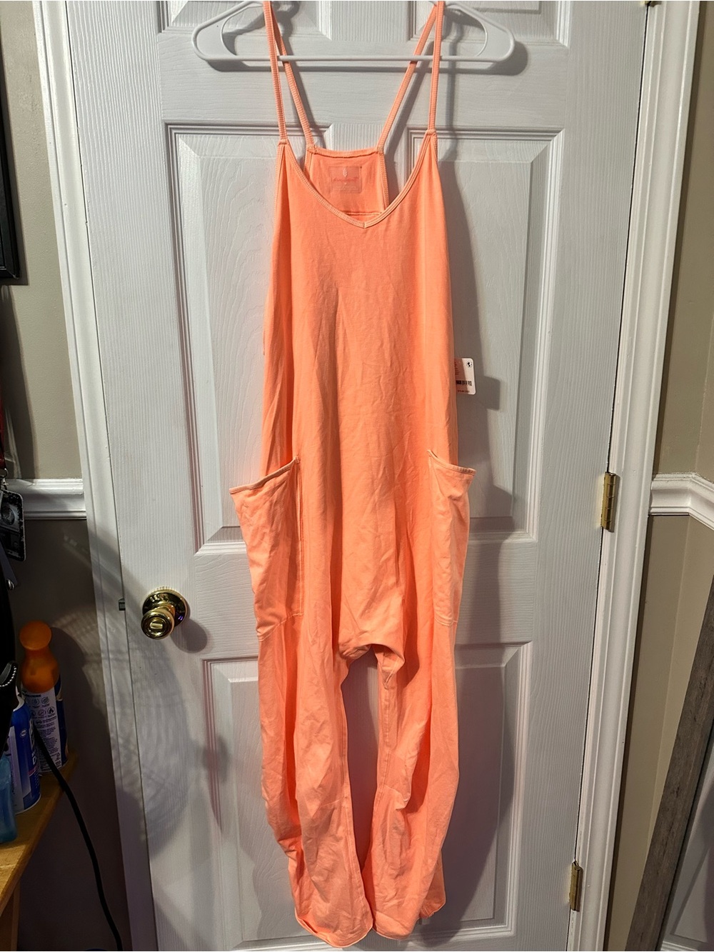 Women's Orange Lightweight Sleeveless Jumpsuit